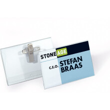Durable Combi Clip Name Badge, 54 x 90 mm - Transparent, Pack of 5