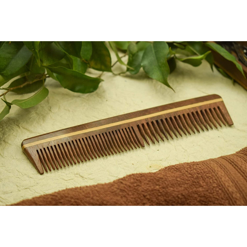Svatv Unisex Handcrafted Rosewood Comb With Handle S- 78A