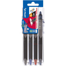 Pilot Set2Go Frixion Synergy Point Clicker, 0.5mm, Assorted, Pack of 4, S2G571971
