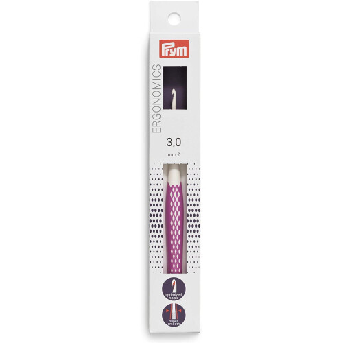 Prym Prym Wool Crochet Hook, Fuchsia, 3 mm 2