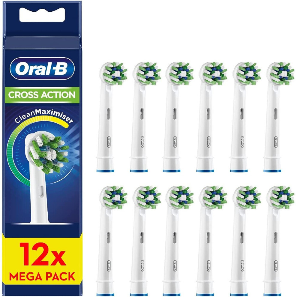 Procter & Gamble Oral-B Crossaction Toothbrush Head With Cleanmaximiser Technology, Pack Of 12, Mailbox Sized Pack