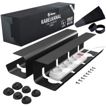 Under Desk Cable Management Tray, 2 Pack - Ultra-Sturdy Under Desk Storage for Keeping Desk Cables Tidy, Carbon Steel Holds Up to 5 KG, Under Desk Cab