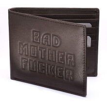 Bad Mother Fucker Wallet - Real Leather, Brown | Officially Licensed by Bad Wallets + Free BMF Calling Card (Ezekiel Quote)