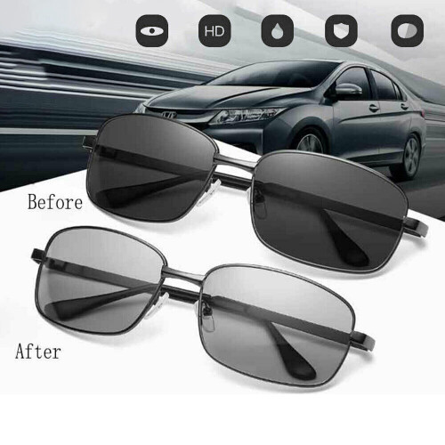 Polarized Sunglasses Mens Retro Pilot Photochromic Glasses Driving Eyewear