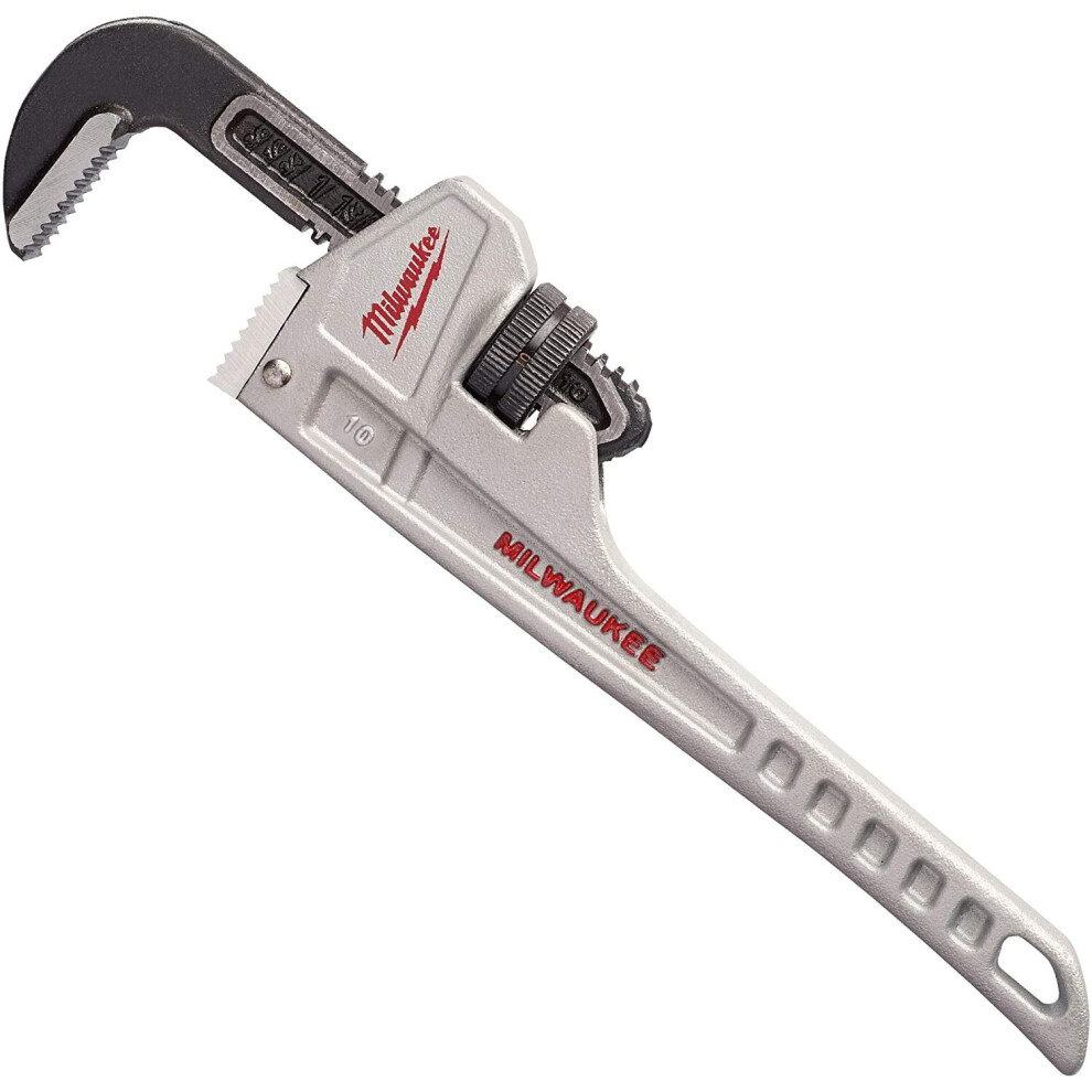Milwaukee 48 22 7210 48227210 Aluminium Pipe Wrench-10 Inch, Red