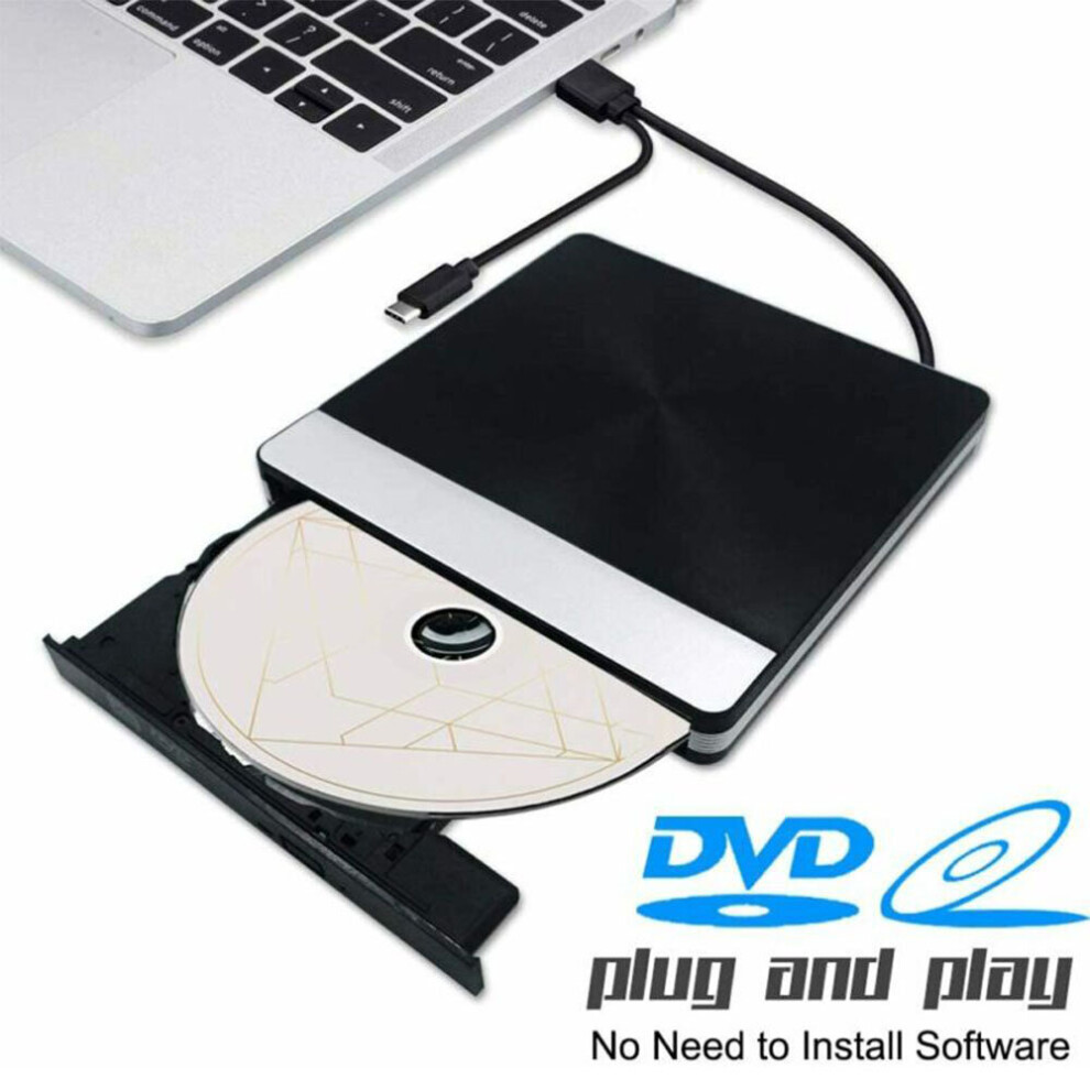 External Cd/Dvd-Rw Drive Usb 3.0 Usb C Optical Burner Player Laptop Pc 7632472820904