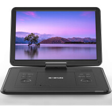 17.5" Portable DVD Player with 15.6" Large HD Screen, 6 Hours Rechargeable Battery, Support USB/SD Card/Sync TV and Multiple Disc Formats, High Volume