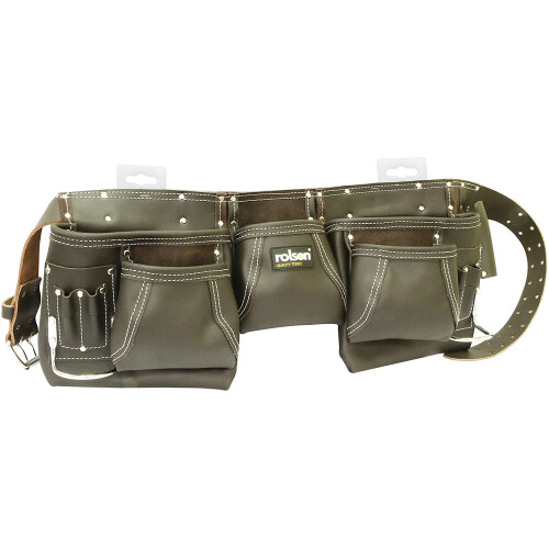 Rolson Rolson 68870 Twin Pocket Single Tool Belt - Black