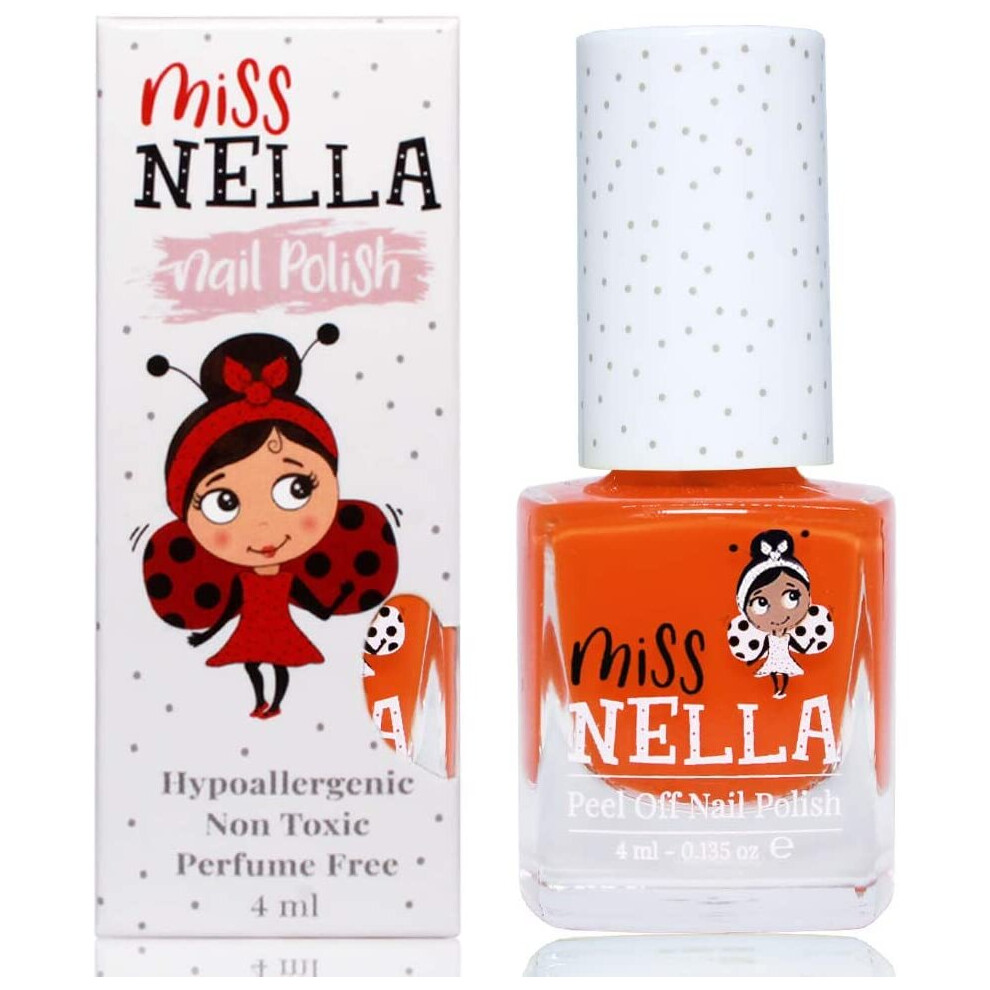 Orange Miss Nella Poppy Fields- Special Nail Polish For Kids, With Peel-Off, Water Based & Odour Free Formula
