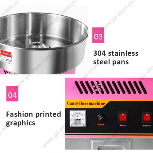 SUMTASA Candy Floss Machine+Cart+bowl+Domed Cover Cotton Candy Maker 1