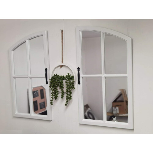 72X65Cm New Shape Window Style Stylish Decor Mirror Wall Mirror White 1