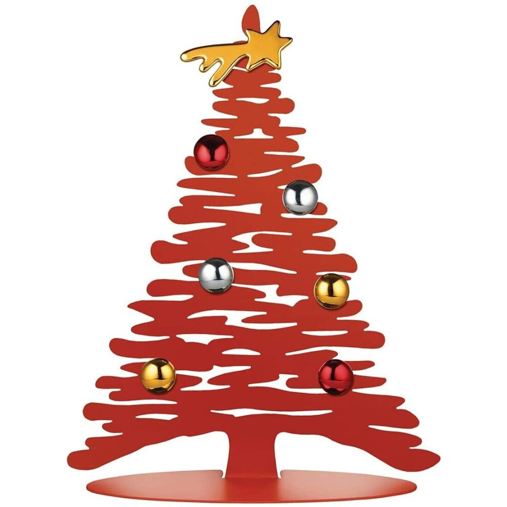 Alessi Bm06/30 R Christmas Ornament, Steel Colou With Epoxy Resin,Porcelain, One Size Red