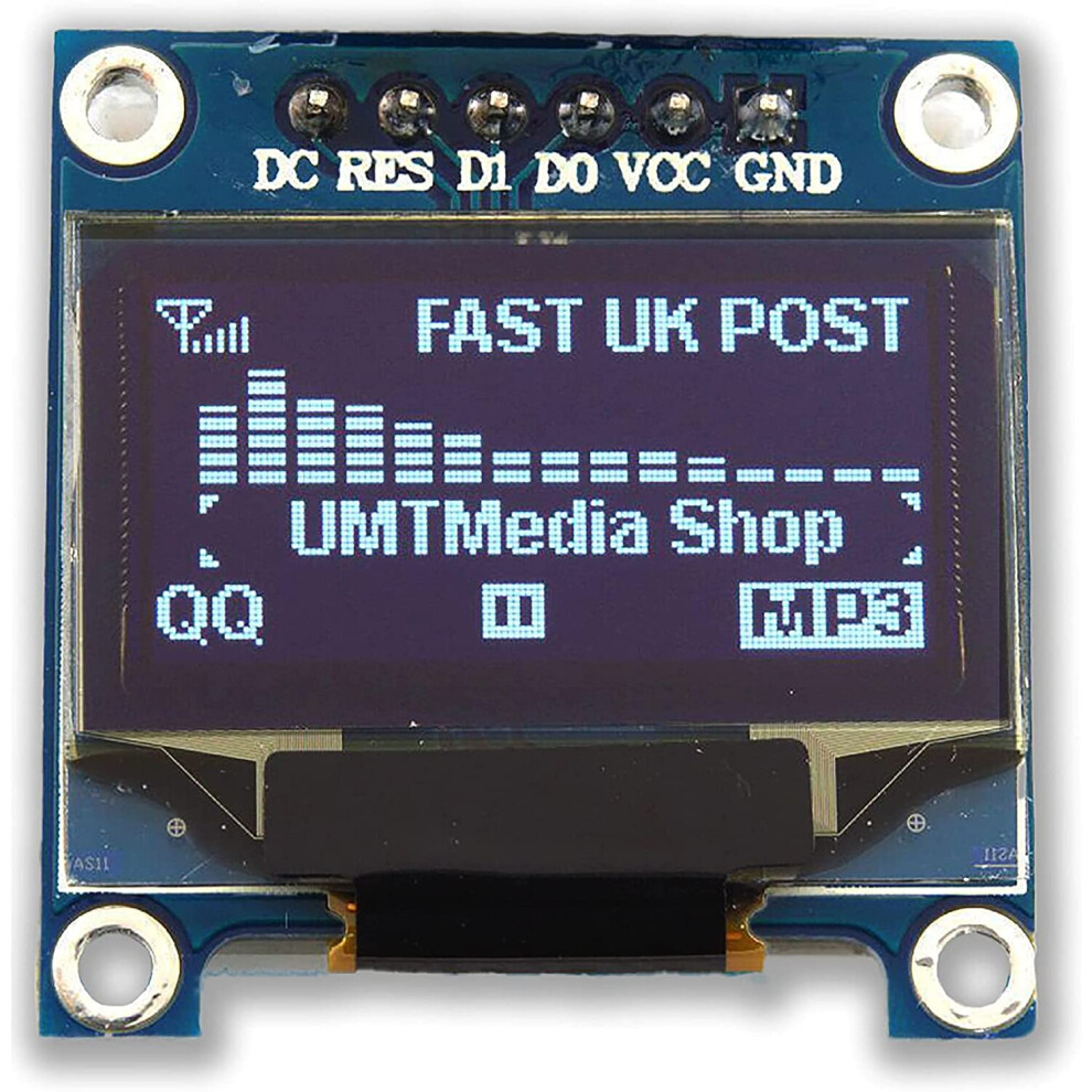 Umtmediaâ® 0.96" 128X64 White Oled Led Display Module Iic I2c For Raspberry Pi Arduino Esp8266 5056517000311