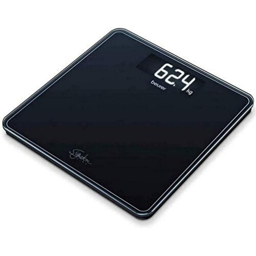 Beurer GS400 Signature Line Glass Bathroom Scale - Black | Larger standing area | Made from safety glass for a robust and stylish finish | XL digital