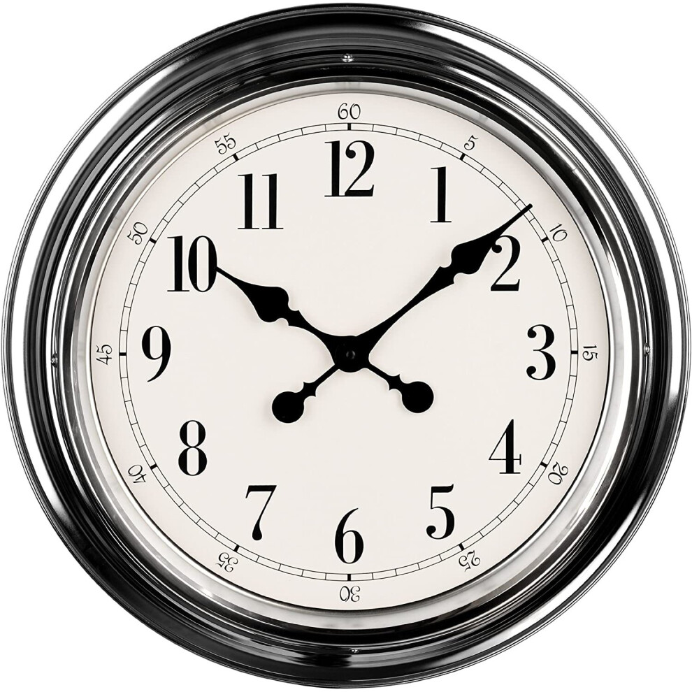 Premier Housewares Wall Clock - Chrome