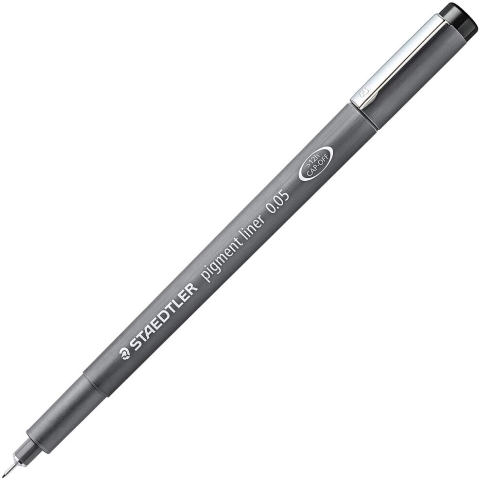 STAEDTLER Pigment Liner Fineliner Pen with Line Width 0.05 mm - Black, Pack of 10