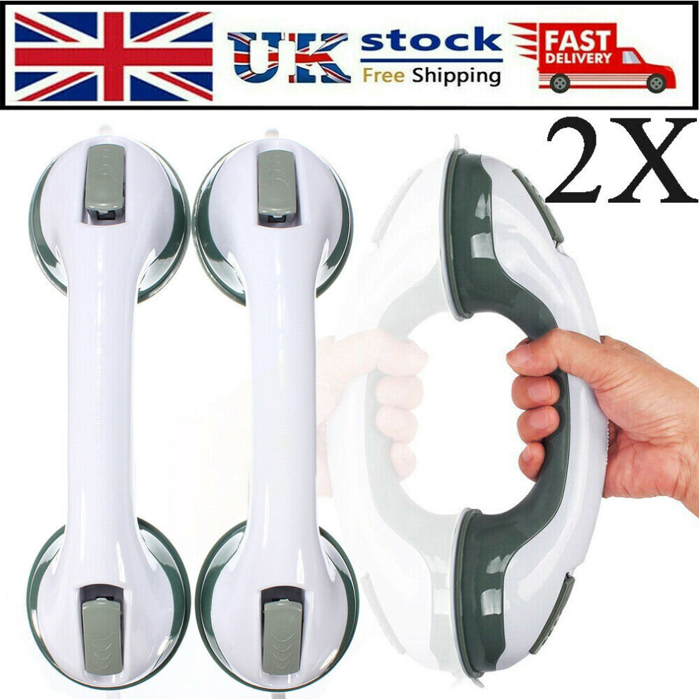 2X Safety Bathroom Bath Shower Hand Grip Grab Suction Rail Bar Handle