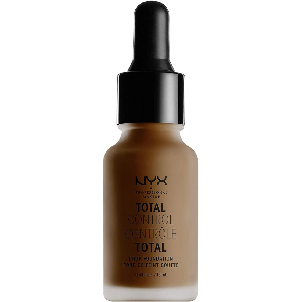 NYX Professional Makeup Total Control Drop Foundation, Precise Dosage, Buildable Coverage, Long Lasting, Vegan Formula, Matte Finish, Shade: Chestnut