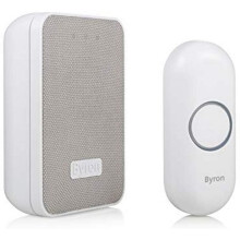 Byron DBY-22321 Wireless Portable Doorbell Set, 150 m Range, 16 Melodies, Visual Alert System