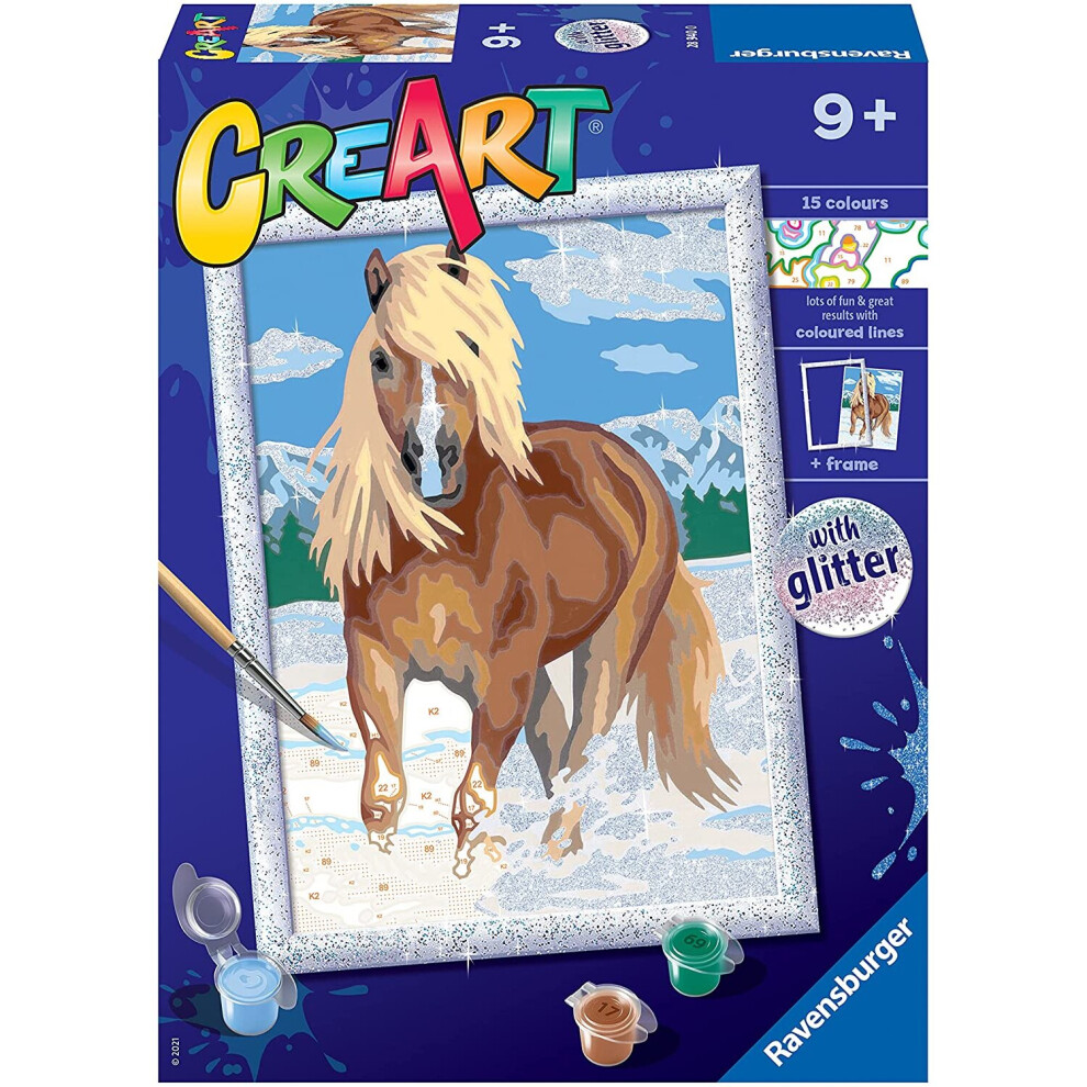 Ravensburger CreArt The Royal Horse Paint By Numbers Kits for Children - Painting Arts and Crafts for Kids Age 9 Years Up