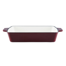 Barbry & Oak BO800258RED 39cm Cast Iron Roaster - Rectangle Red