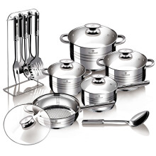 Blaumann Gourmet 12Pc Stainless Steel Cookware Set with 6 Utensils