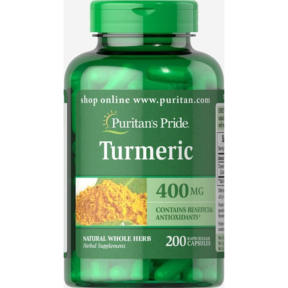 PURITAN'S PRIDE TURMERIC 400mg 200 Capsules