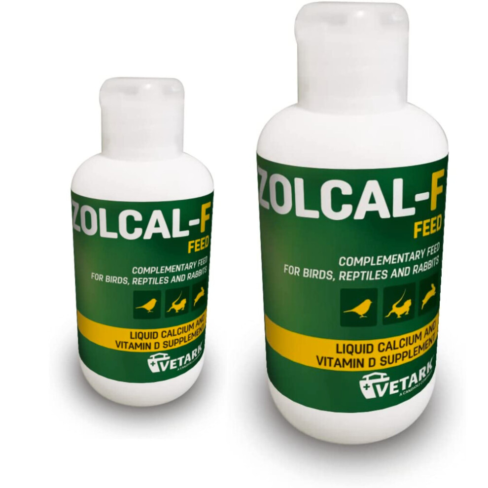 (500ml) Zolcal-F Feed Liquid Supplement for Birds, Reptiles & Rabbits