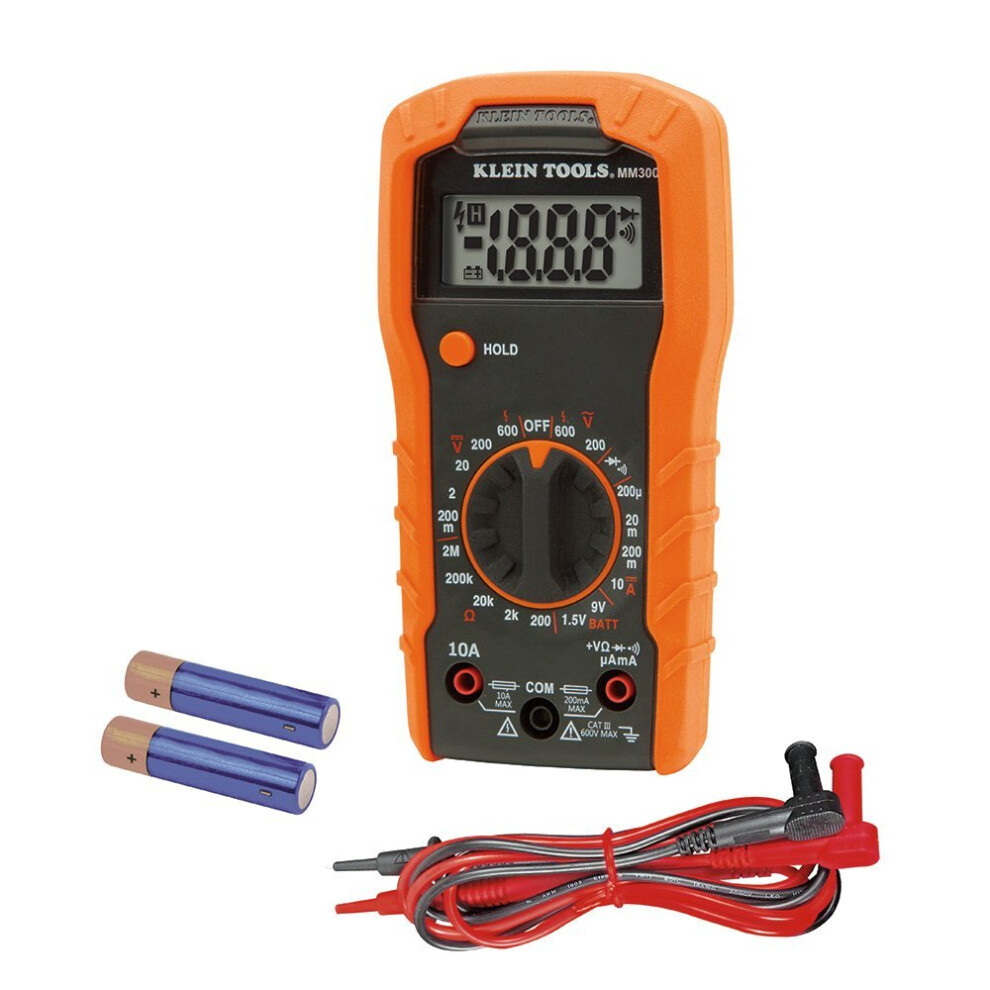 Digital Multimeter, Manual-Ranging, 600V Klein Tools Mm300 7091343064906