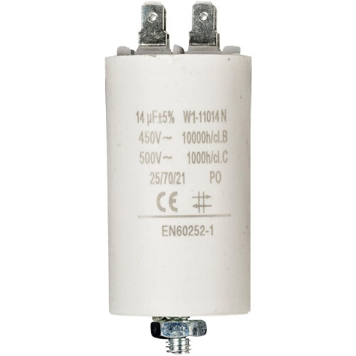 Kapacitor 450V + Erde 14.0uf / 450 v + Aarde