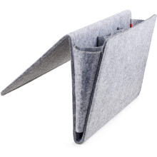 KIKKERLAND bed-edge bag, felt, grey, 42 x 21.5 x 2.5 cm