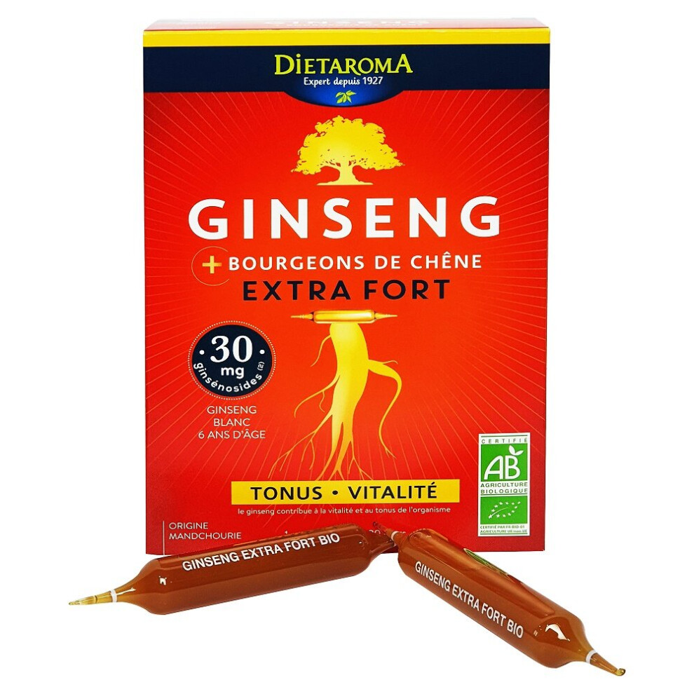 Laboratoires Dietaroma Ginseng Ginseng Root Extract, 20 Ampoules,