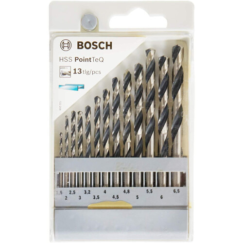 Bosch Bosch HSS-Spiralbohrer PointTeQ, 13-teiliges Set