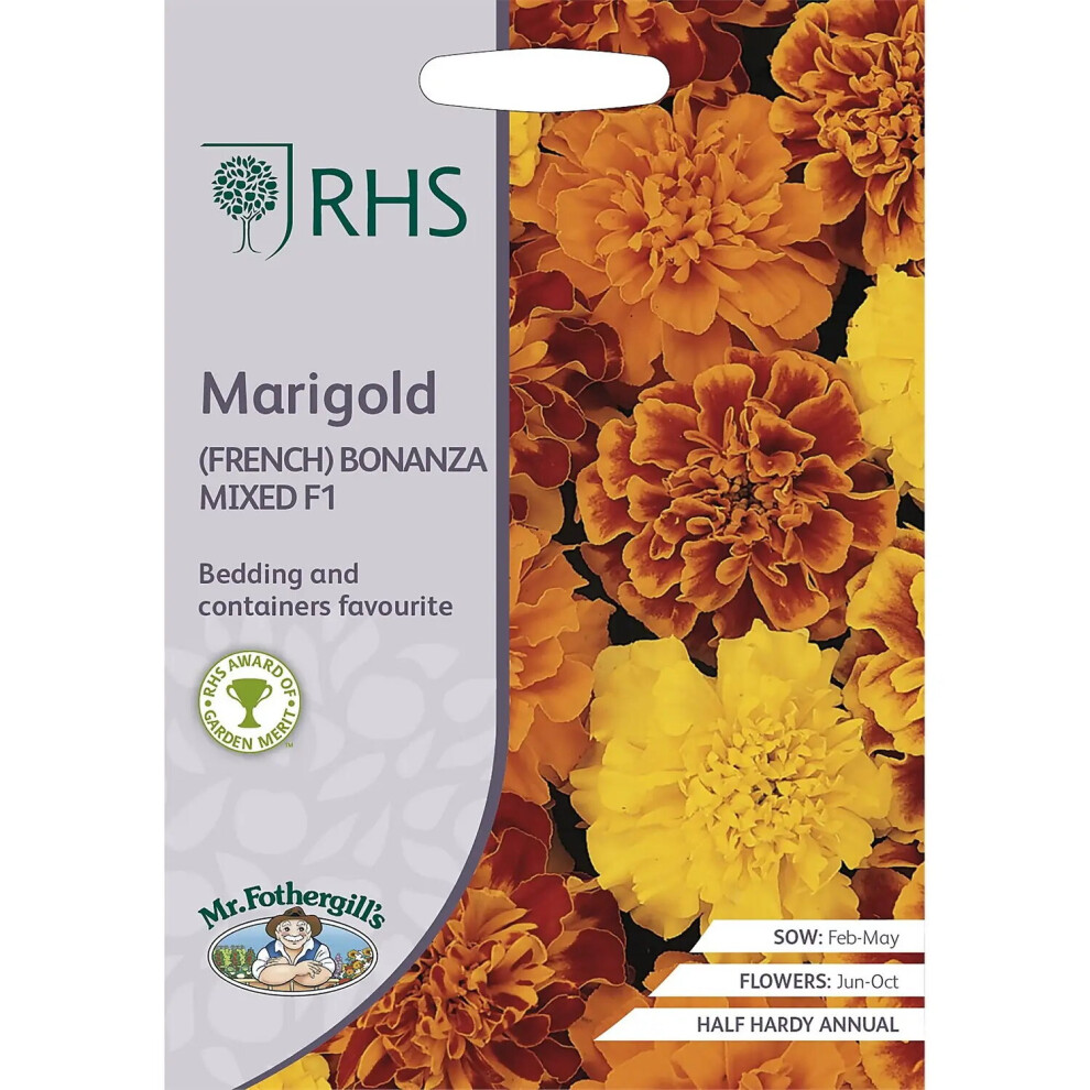 Mr.Fothergill's RHS Marigold (French) Bonanza Mixed F1 Seeds Packet