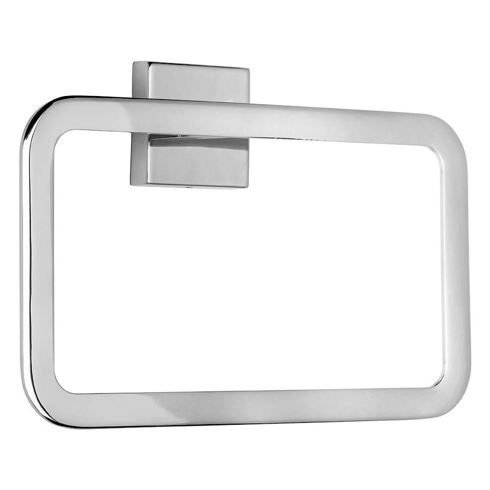 Croydex Flexi-Fix Easy To Fit Cheadle Chrome Plated Square Design Towel Ring