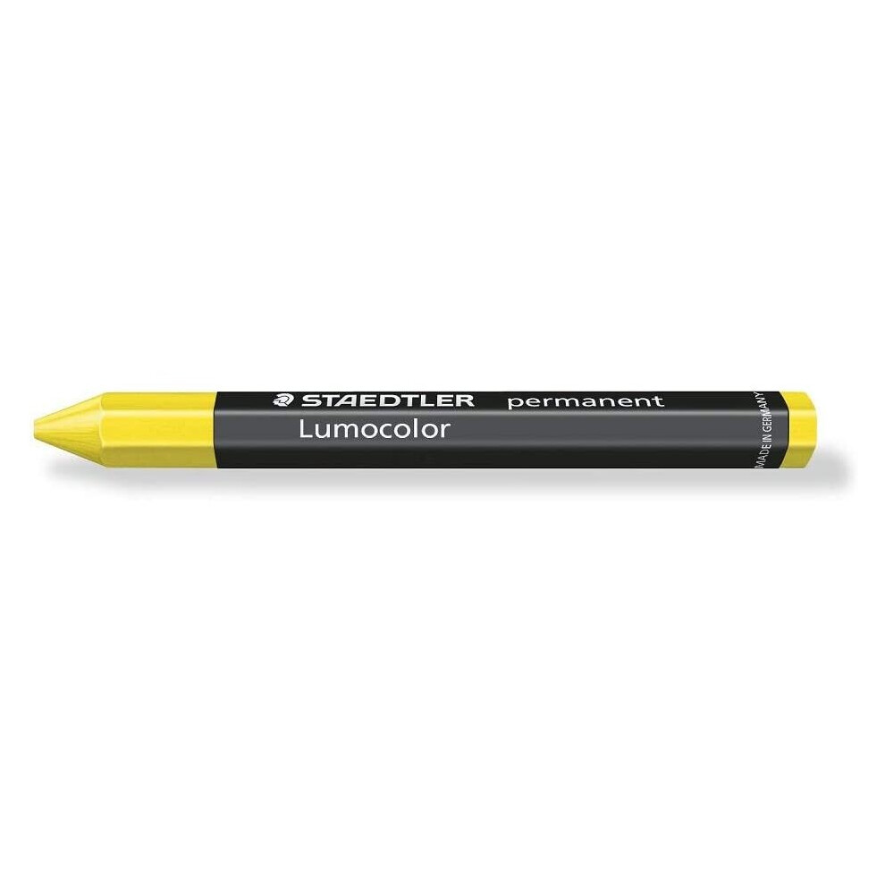 STAEDTLER Lumocolor Permanent Omnigraph Crayons - Yellow (Pack Of 12)