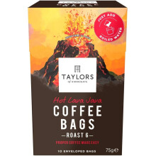 Taylors of Harrogate Hot Lava Java Coffee Bags - 10 Enveloped Bags (Pack of 3, Total of 30 Coffee Bags)