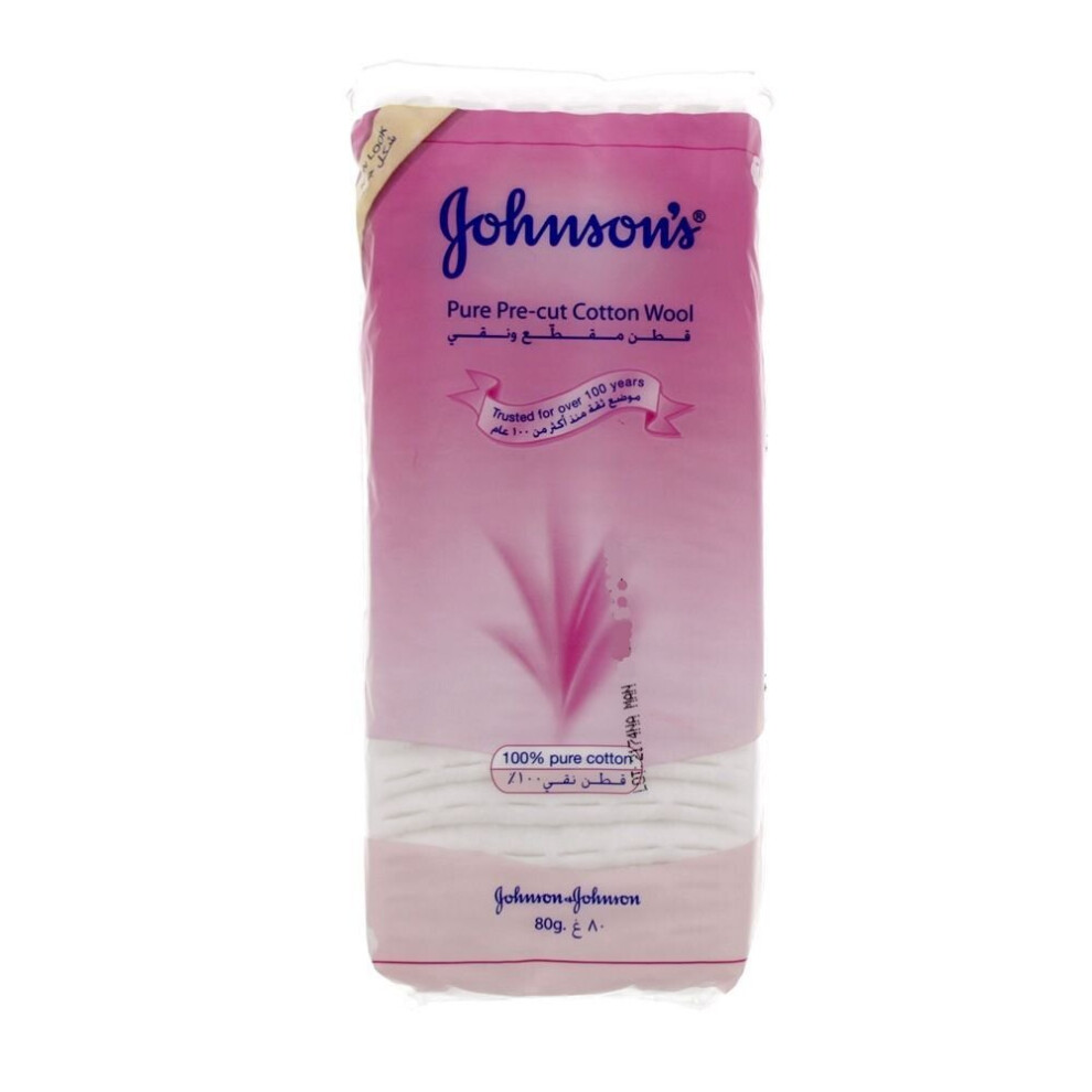 Johnson's Pure Pre-Cut Cotton Wool 80 g