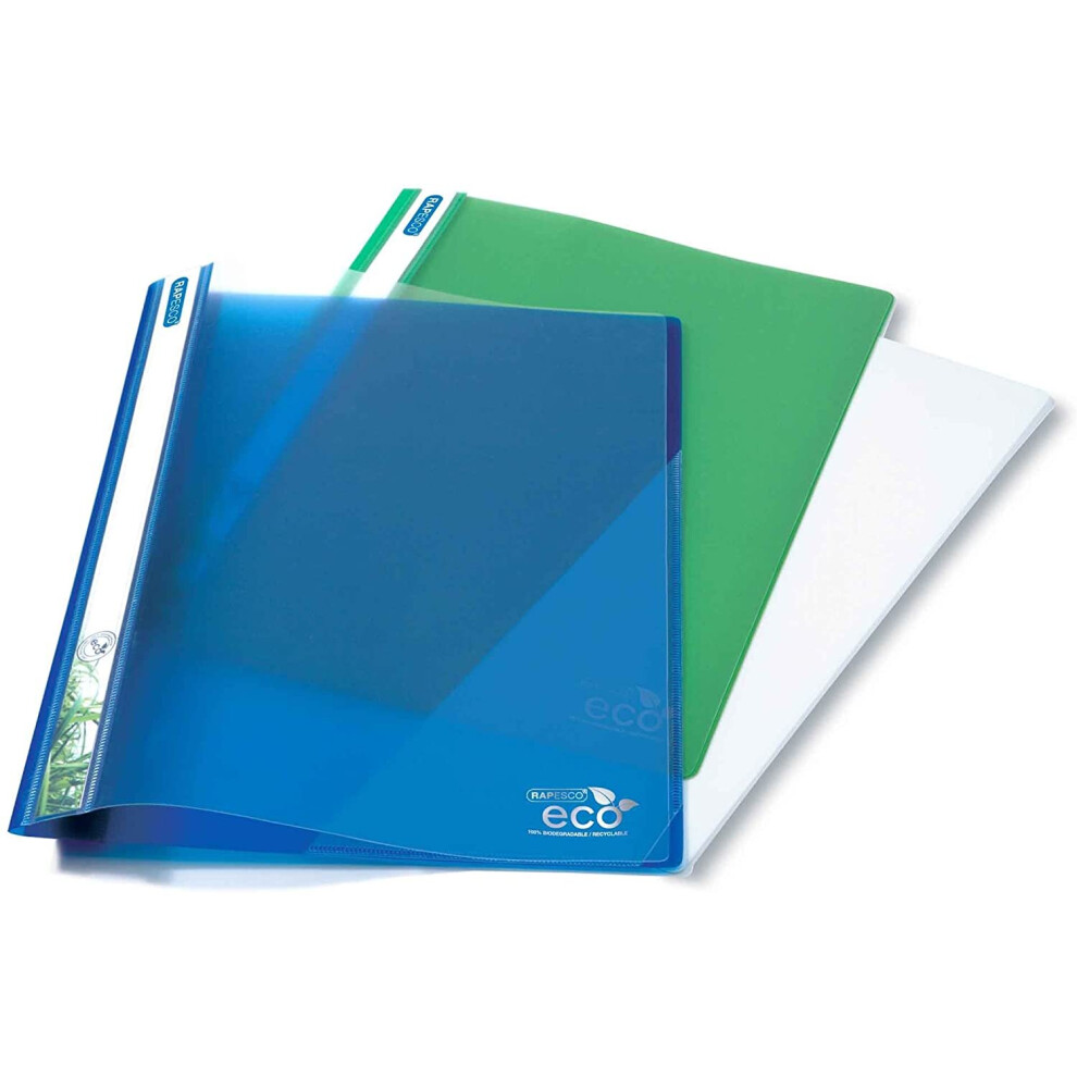 Rapesco 1099 A4 Eco Report File - Assorted Colours - Pack Of 10