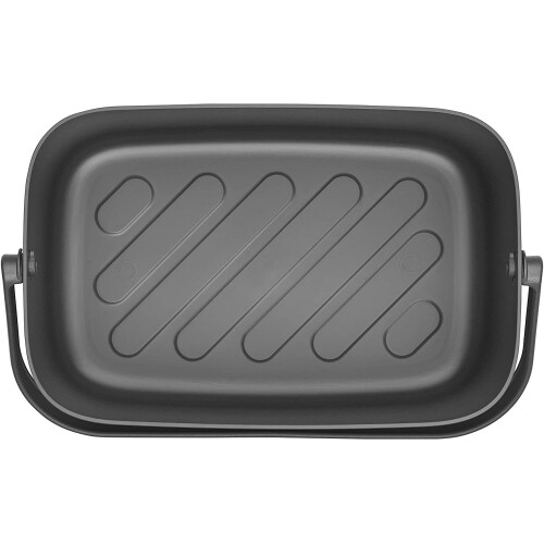 Brabantia Large Bread Bin with Wooden Serving Board and Handle - Dark Grey 2