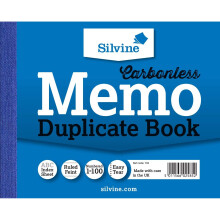 Silvine Carbonless Duplicate Memo Book - Numbered 1-100 with index sheet (102 x 127mm)