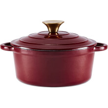 Barbary & Oak BO800250RED 20cm Round Casserole Cast Iron - Red