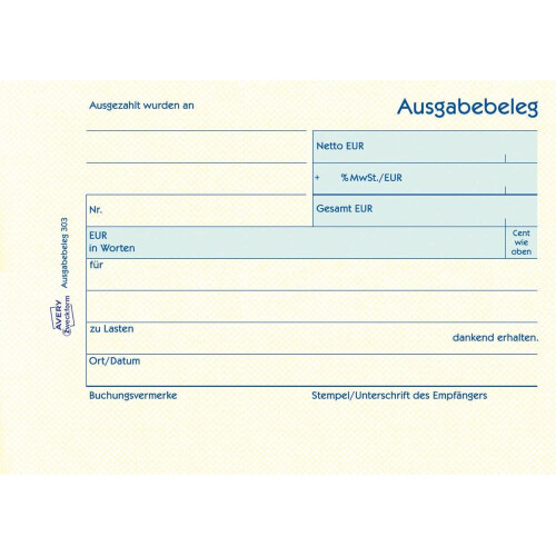 Avery Zweckform 303 Document Pressure (Output Receipt A6 Horizontal 50 Sheet (S) Yellow 1