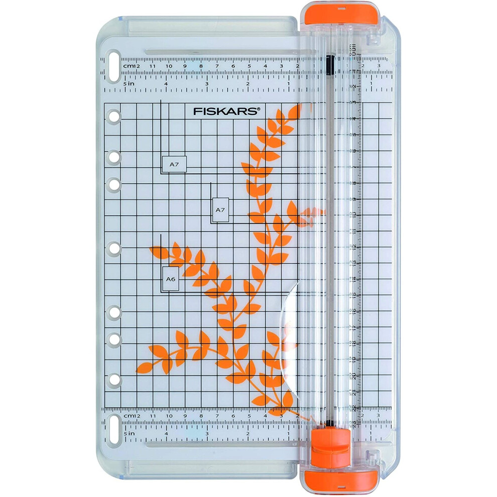 Fiskars Portable Surecut Paper Trimmer 22 cm - A5, With Cutting Line Guide, 1004637