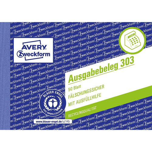 Avery Zweckform 303 Document Pressure (Output Receipt A6 Horizontal 50 Sheet (S) Yellow