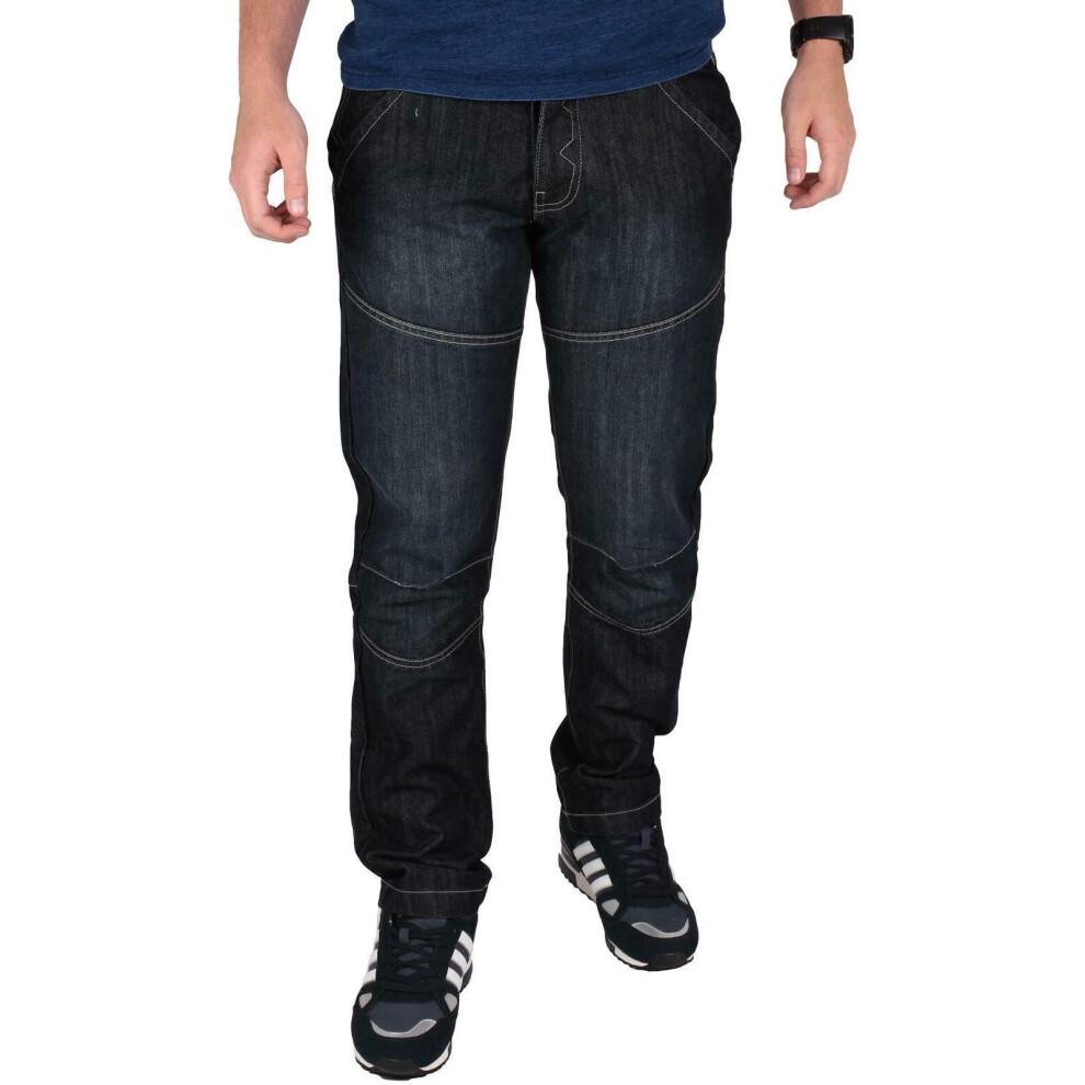 New True Face Men's (Dark Wash, 36W X 34L) Straight Fit Regular Denim Jeans Blue