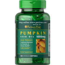 Puritan's Pride Pumpkin Seed Oil 1000mg for Men, 100 Softgels – Cold-Pressed, No Artificial Color, Flavor or Sweetener, No Preservatives (Code 221)