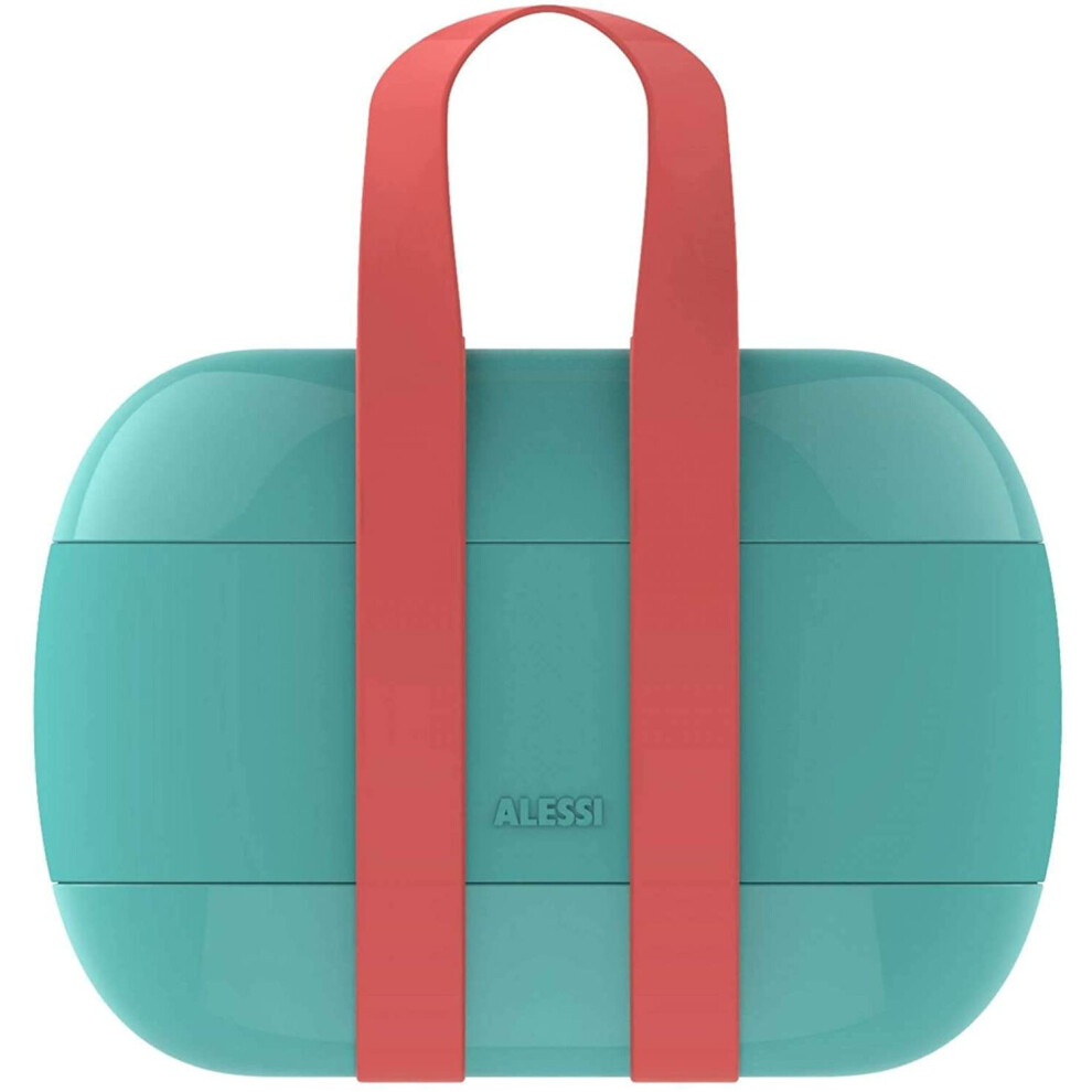 Alessi Food Ã  Porter SA02 G - 3-Part Sandwich Box, Thermoplastic, Light Blue