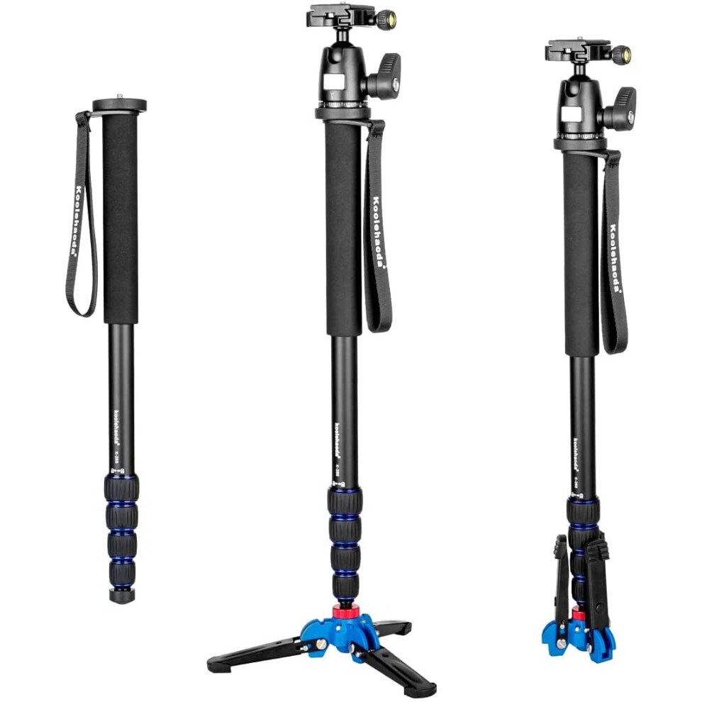 koolehaoda Camera Aluminum Monopod With Support Base & K-09 Ballhead For DSLR Camera Canon Nikon. Extended Max Height: 69-inch.