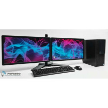 Dual Monitor Windows 11 Home Office PC Bundle 8th Gen DDR4 240GB SSD - Refurbished